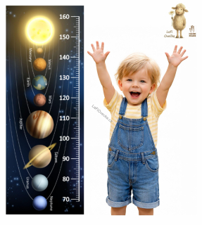 LaFi metr pro děti – Sluneční soustava | samolepka na zeď (100×30 cm)