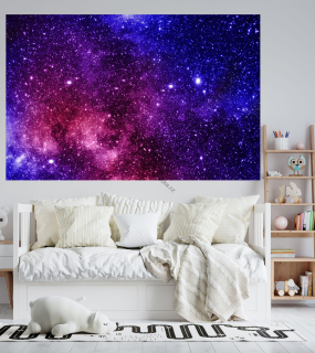 LaFi samolepka na zeď pro děti – Tajemný vesmír | textilní bez PVC | 1 díl | 100×80 cm
