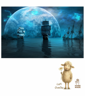 LaFi samolepka na zeď pro děti – Tajemný oceán ve vesmíru | textilní samolepka bez PVC