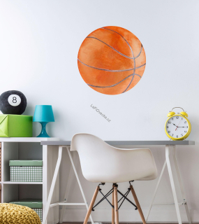 LaFi samolepka na zeď pro děti – Basketbalový míč | šířka 45 / 95 cm | textilní bez PVC