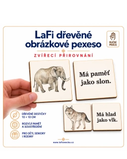 LaFi dřevěné obrázkové pexeso – Zvířecí přirovnání 2