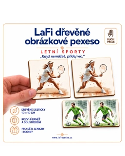 LaFi dřevěné obrázkové pexeso – Letní sporty