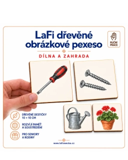 LaFi dřevěné obrázkové pexeso – Dílna a zahrada