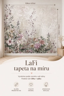 LaFi tapeta na míru – Romantické květy (pudrové růže) | vintage akvarel