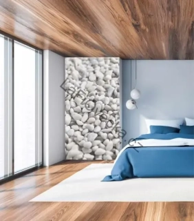 LaFi tapeta na míru – Bílé oblázky | minimalistická fototapeta (na výšku)