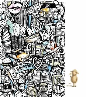 LaFi tapeta na míru – New York komiks (urban doodle)