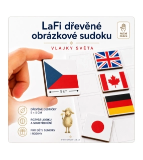 LaFi dřevěné obrázkové sudoku – Vlajky