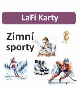 LaFi karty – Zimní sporty (20 ks) | Omyvatelné kartičky 10×15 cm | Česká výroba
