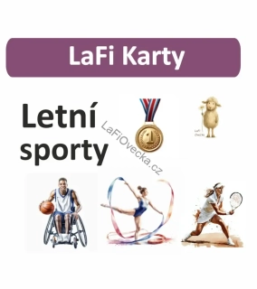 LaFi karty – Letní sporty (20 ks) | Omyvatelné kartičky 10×15 cm | Česká výroba