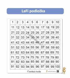 LaFi podložka – Číselná řada 1–100 (omyvatelná, srolovatelná)