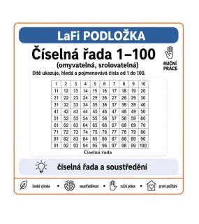 LaFi podložka – Číselná řada 1–100 (omyvatelná, srolovatelná)