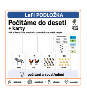 LaFi počítání a odčítání do 10 – omyvatelná podložka 60×30 cm