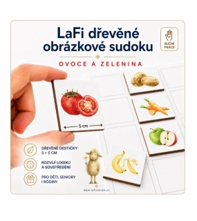 LaFi dřevěné obrázkové sudoku – Ovoce a zelenina