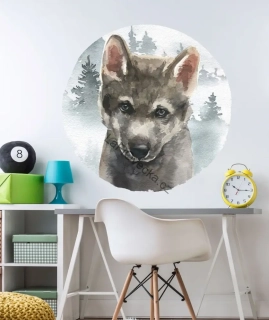 LaFi Ovečka kruhová samolepka na zeď – Vlk v kruhu