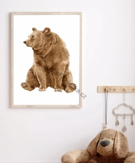 LaFi Ovečka plakát do dětského pokoje – Medvěd | lesní motiv
