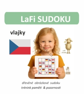 LaFi Sudoku – Vlajky | dřevěné obrázkové sudoku pro děti