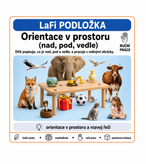 LaFi omyvatelná podložka – orientace v prostoru (nad, pod, vedle) | reálné obrázky