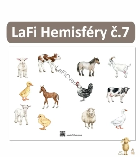 LaFi podložka – Hemisféry č. 7 (mláďata ze statku) | slovní zásoba a ruka–oko