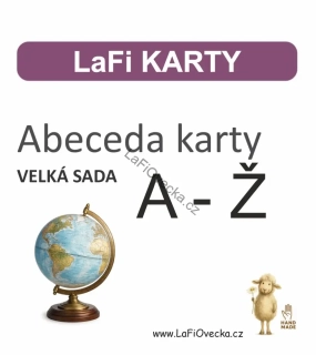 LaFi karty – Abeceda (140 omyvatelných karet 7×9 cm | REÁLNÉ OBRÁZKY + názvy VELKÝMI PÍSMENY)