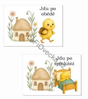 LaFi označení třídy MŠ – Kuřátka | Jdu po obědě / Jdu po spinkání