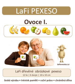 LaFi dřevěné obrázkové pexeso – Ovoce I.