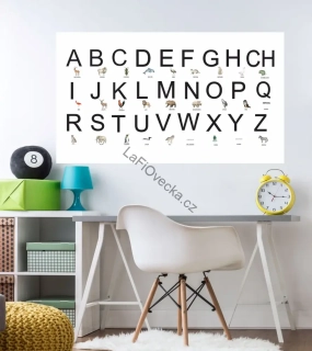 LaFi samolepka na zeď – Abeceda se zvířátky 47 × 27 cm