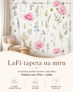LaFi tapeta na míru – Luční kvítí | dětská květinová tapeta do dívčího pokoje