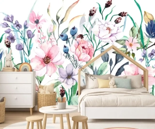LaFi tapeta na míru – Akvarelové květy