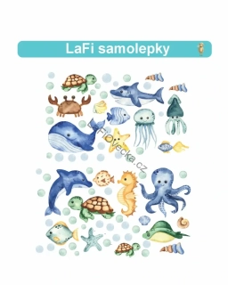 LaFi samolepka na zeď – Podmořská zvířátka ke stolu 95 × 40 cm