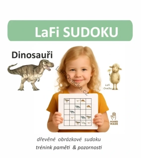 LaFi Sudoku – Dinosauři| dřevěné obrázkové sudoku pro děti