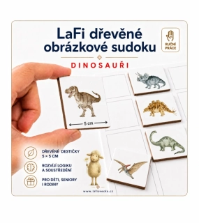 LaFi dřevěné obrázkové sudoku – Dinosauři