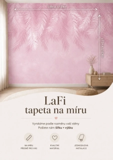 LaFi tapeta na míru – Tropické listy v růžové barvě