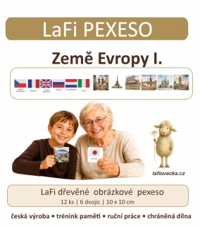 LaFi dřevěné obrázkové pexeso – Země Evropy I.
