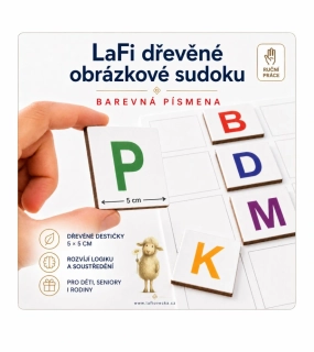 LaFi dřevěné písmenkové sudoku – barevná startovací sada