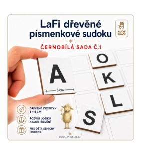 LaFi písmenkové sudoku – Černobílá sada 1: První slova