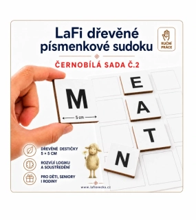 LaFi písmenkové sudoku – Černobílá sada 2: Nástavba slov