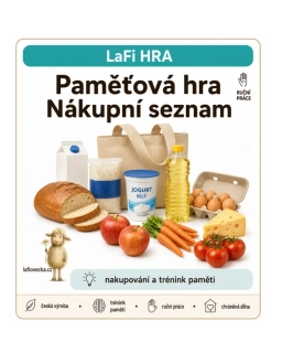LaFi Paměťová hra Nákupní seznam – omyvatelná hra pro trénink paměti