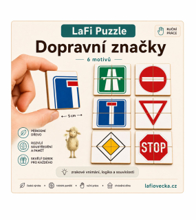 LaFi Dřevěné Puzzle – Dopravní značky | Česká výroba
