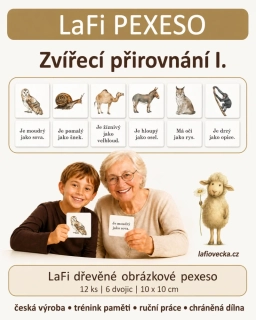 LaFi dřevěné obrázkové pexeso – Zvířecí přirovnání I.