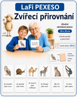 LaFi dřevěné obrázkové pexeso – Zvířecí přirovnání I.