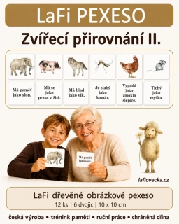 LaFi dřevěné obrázkové pexeso – Zvířecí přirovnání II.