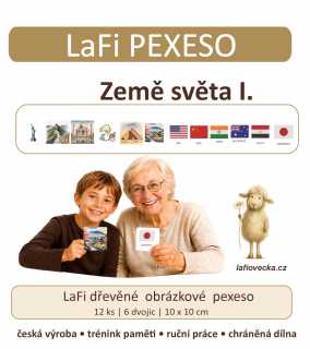 LaFi dřevěné obrázkové pexeso – Země světa I.
