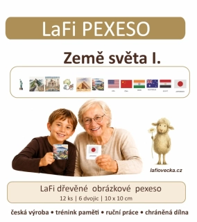 LaFi dřevěné obrázkové pexeso – Země světa I.