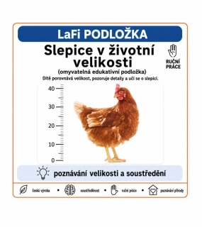 LaFi Měřítko – Slepice v životní velikosti | omyvatelná edukativní podložka