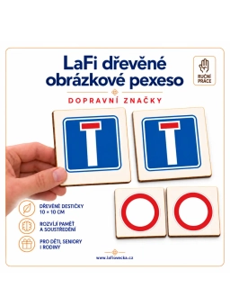 LaFi dřevěné obrázkové pexeso – Dopravní značky