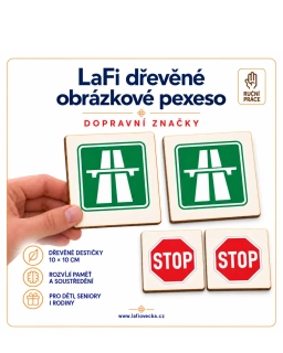 LaFi dřevěné obrázkové pexeso – Dopravní značky 2