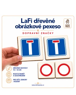 LaFi dřevěné obrázkové pexeso – Dopravní značky (Slepá ulice)