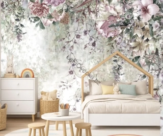 LaFi tapeta na míru – Romantické květy (pudrové růže) | vintage akvarel