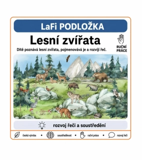 LaFi edukativní podložka – Lesní zvířata (panorama) | Omyvatelná pomůcka pro děti | Česká výroba